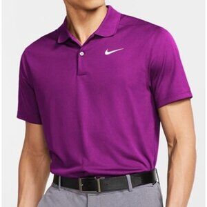 Nike Men Purple Dri-Fit Polo Shirt Size XL